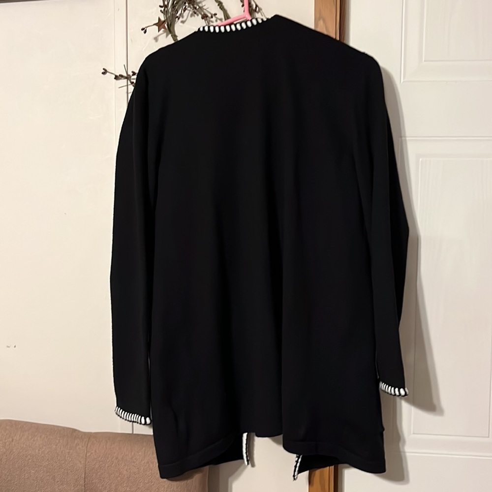 Croft and Barrow blazer size large very good condition black with black an white - Picture 2 of 7